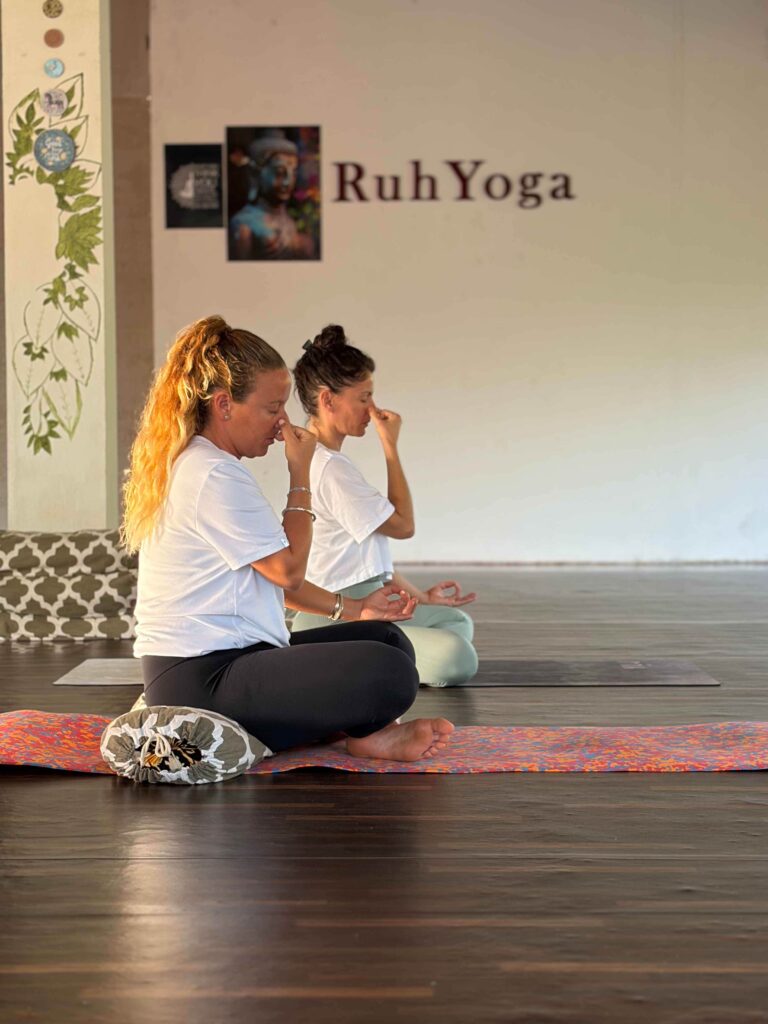 Pranayama practice during Hatha Yoga training Goa